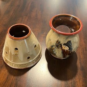 Bless Us One and All Two Piece Christmas Tea-Light Candle Holder